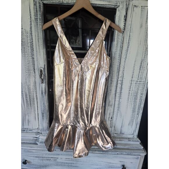 NWT Mare Mare Metallic V-Neck Mini Dress - XS - Picture 6 of 6